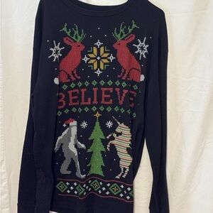 Festive Black Long Sleeve Tee